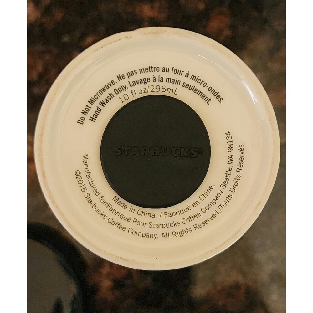 2015 Starbucks Ceramic Tumbler Coffee Mug with Lid Siren Logo 10 fl oz - FLAW - Picture 5 of 9